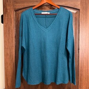 NWOT blue v-neck top medium